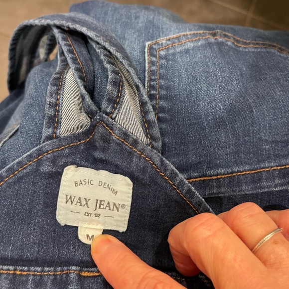 Wax Denim Jeans Overalls Woman’s Dark Blue Wash Size: Medium Preloved - Picture 12 of 12